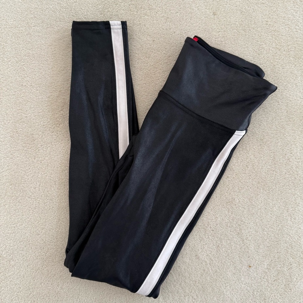 Spanx shine leggings with side stripe